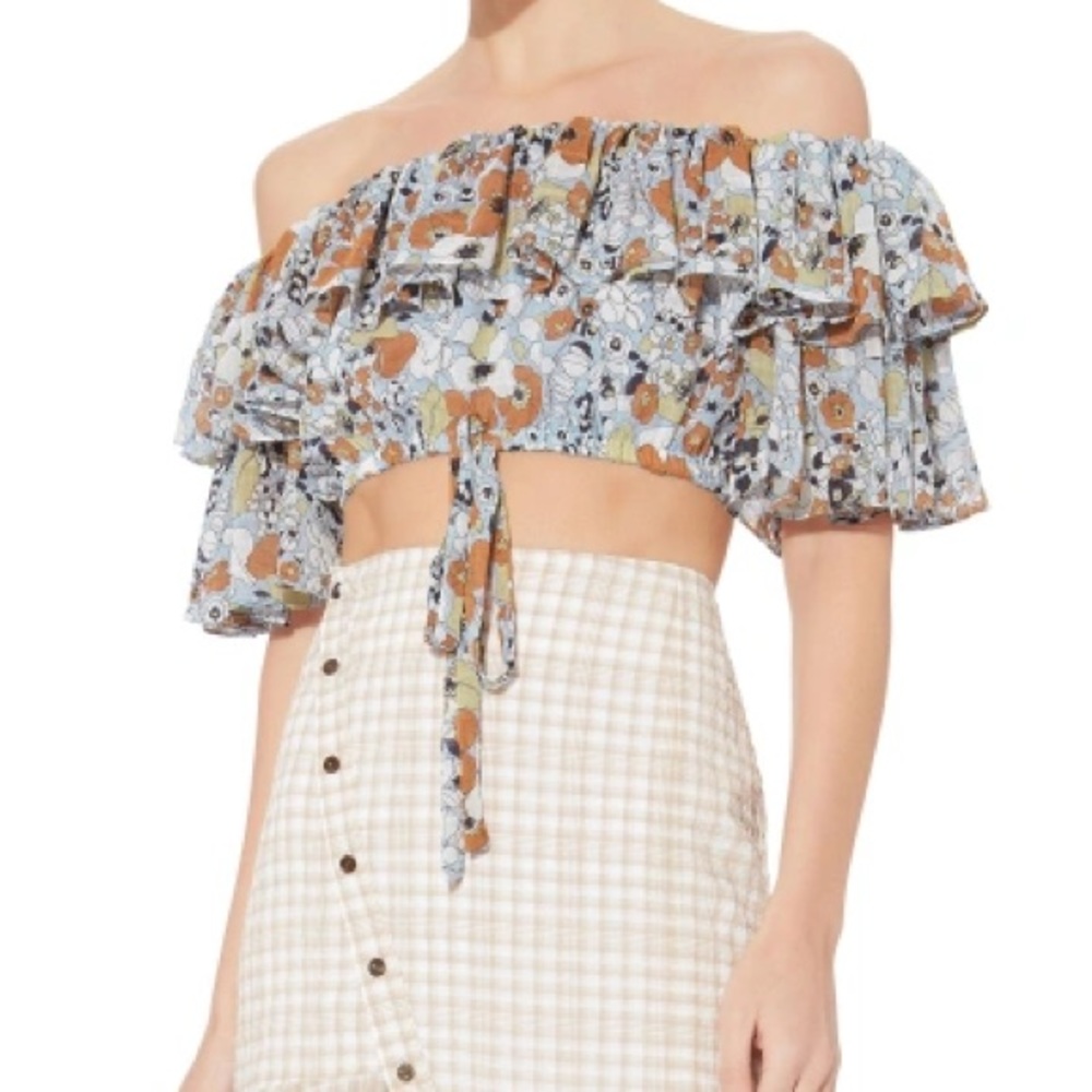 Alexis Adona Floral Off the Shoulder Crop Top - Picture 4 of 7